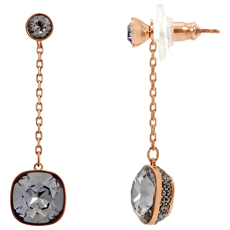 Swarovski JEWELRY Pierced Earrings LATTITUDE Chain Jet Rose Gold -5373647