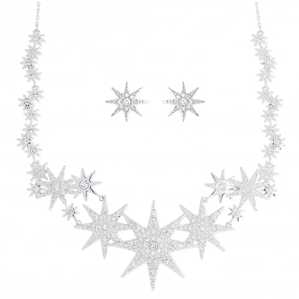 Swarovski Jewelry Set Necklace & Earrings FIZZY, Rhodium Plated -5253053