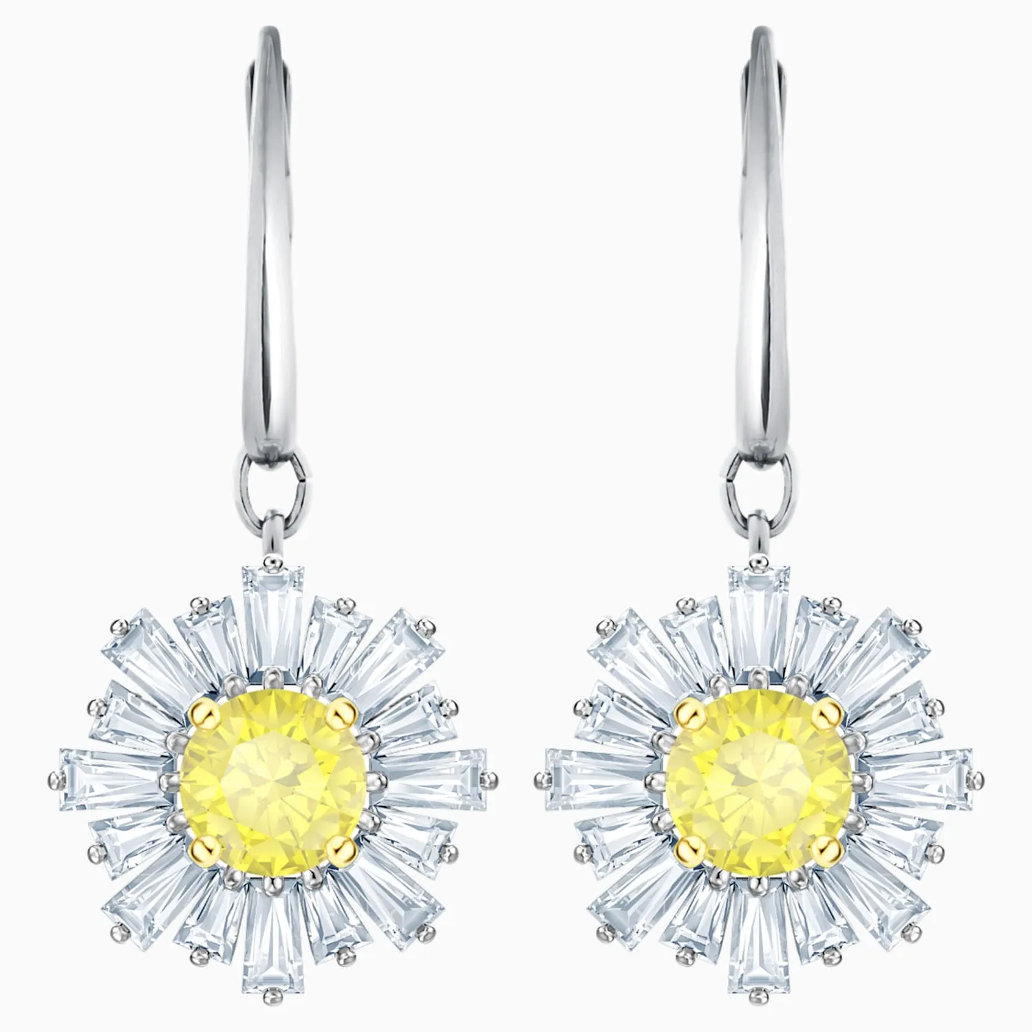 Swarovski Jewelry SUNSHINE PIERCED EARRINGS, Rhodium Plated -5479914