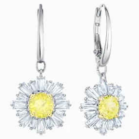 Swarovski Jewelry SUNSHINE PIERCED EARRINGS, Rhodium Plated -5479914