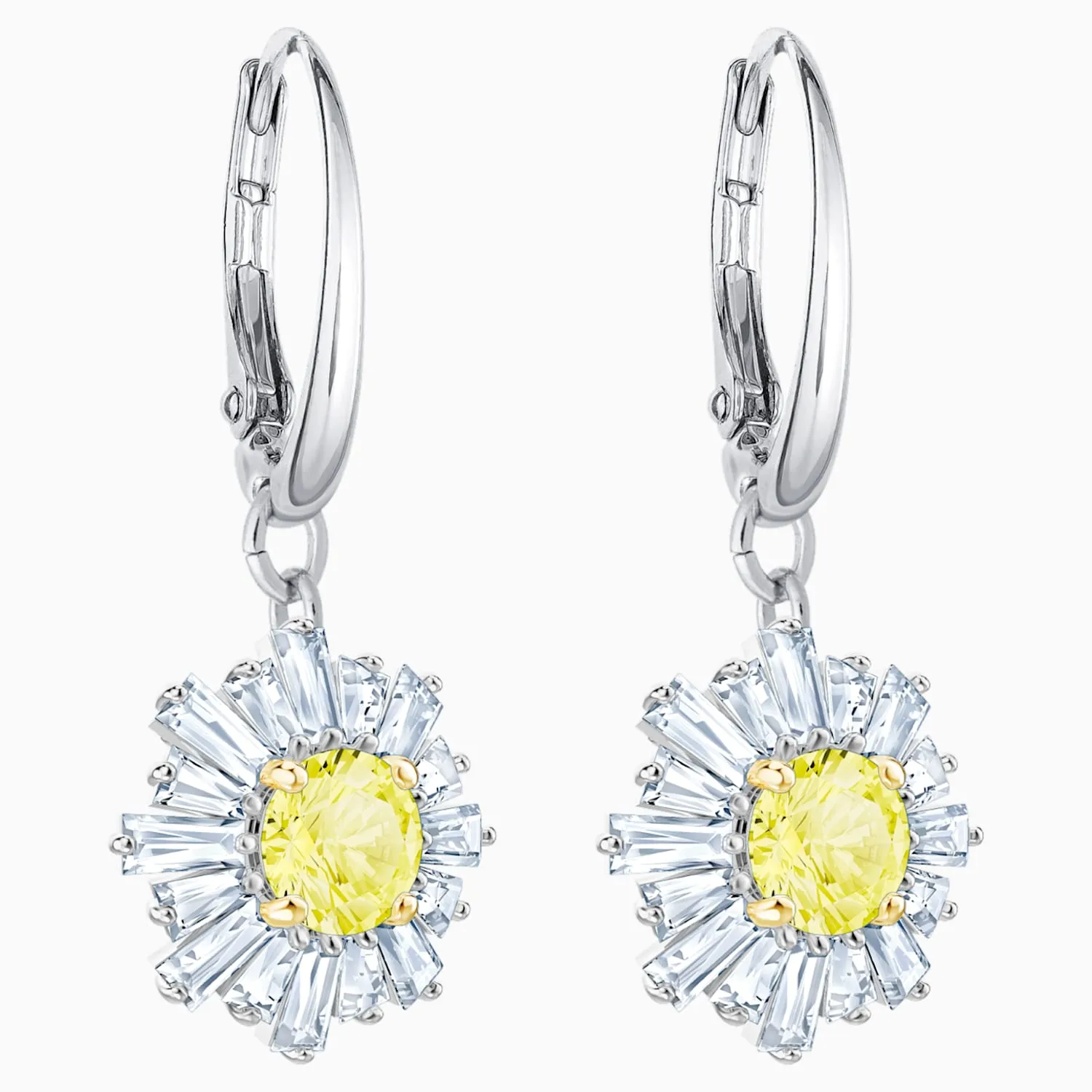 Swarovski Jewelry SUNSHINE PIERCED EARRINGS, Rhodium Plated -5479914