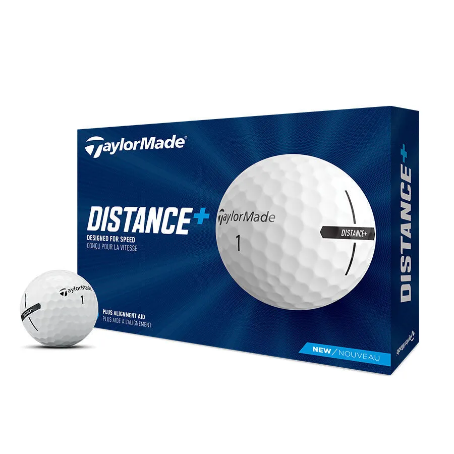 TaylorMade 2021 Distance+ Golf Balls 12 Pack White