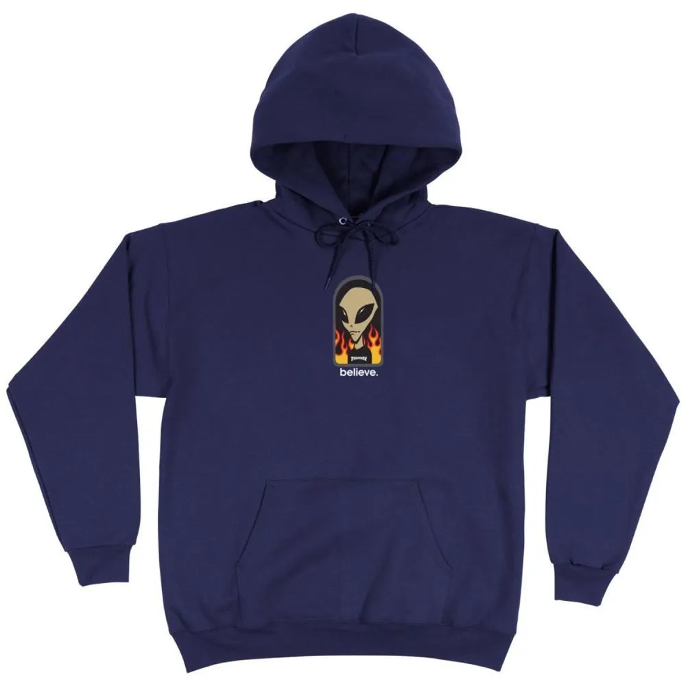 Thrasher X Alien Workshop Hooded Sweatshirt Believe Navy