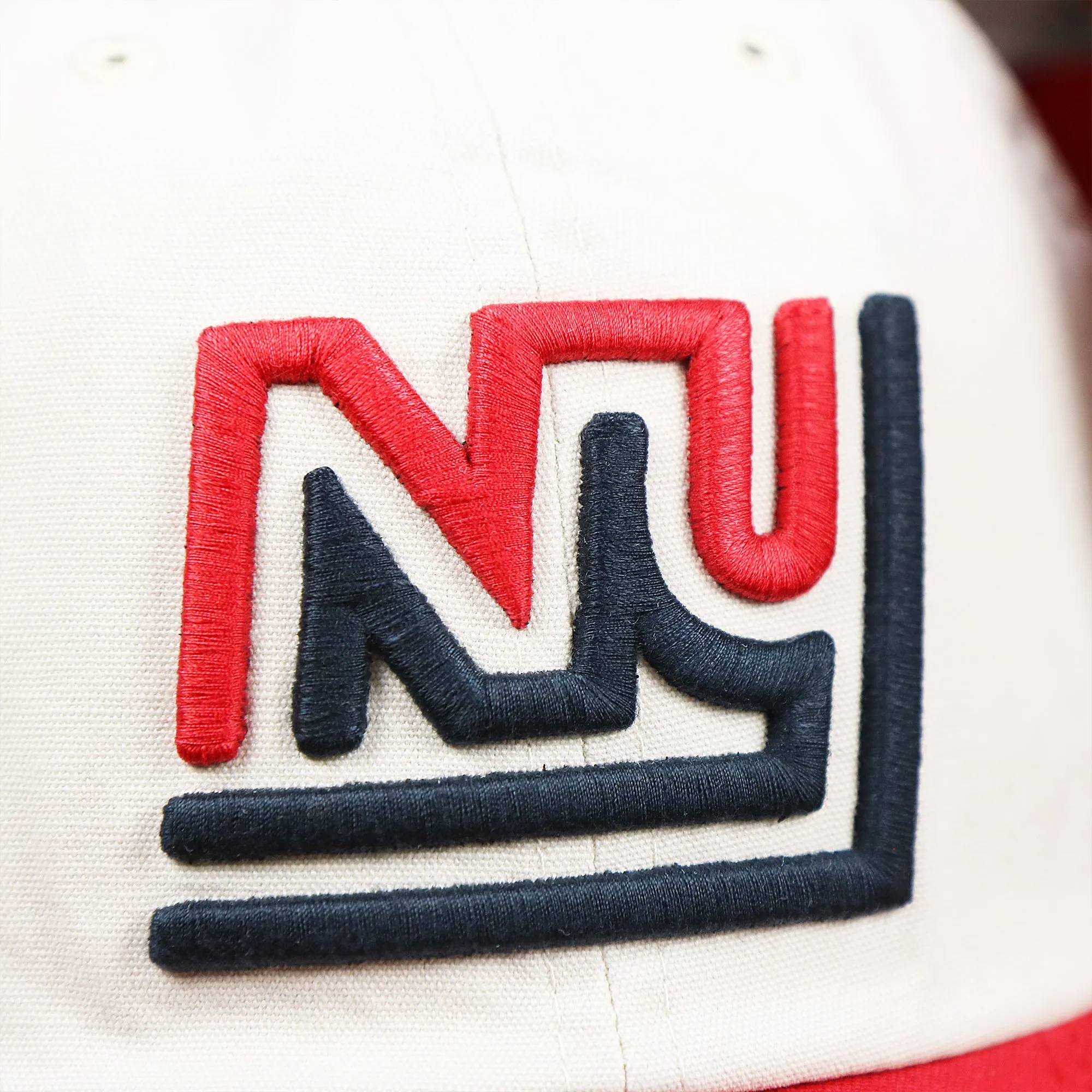 Throwback New York Giants Embroidered 1975 Giants Logo NFL Giants Side Patch Dad Hat | Bone Dad Hat