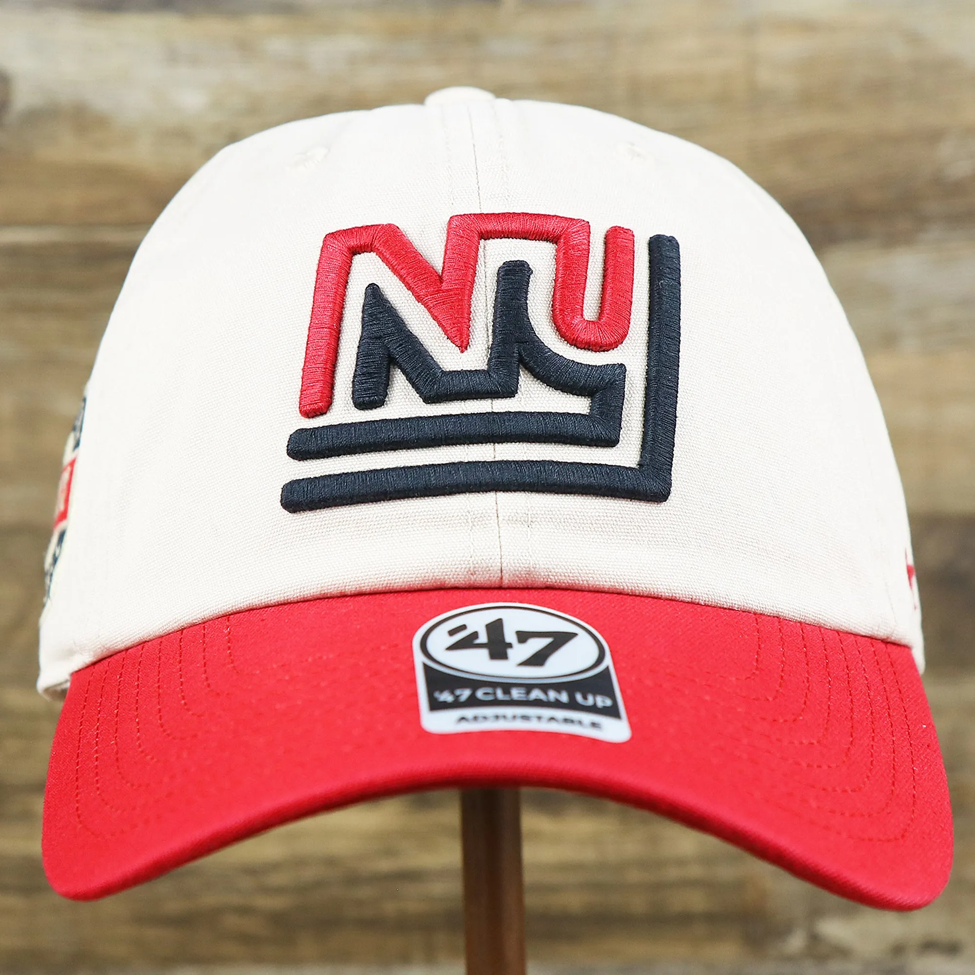 Throwback New York Giants Embroidered 1975 Giants Logo NFL Giants Side Patch Dad Hat | Bone Dad Hat