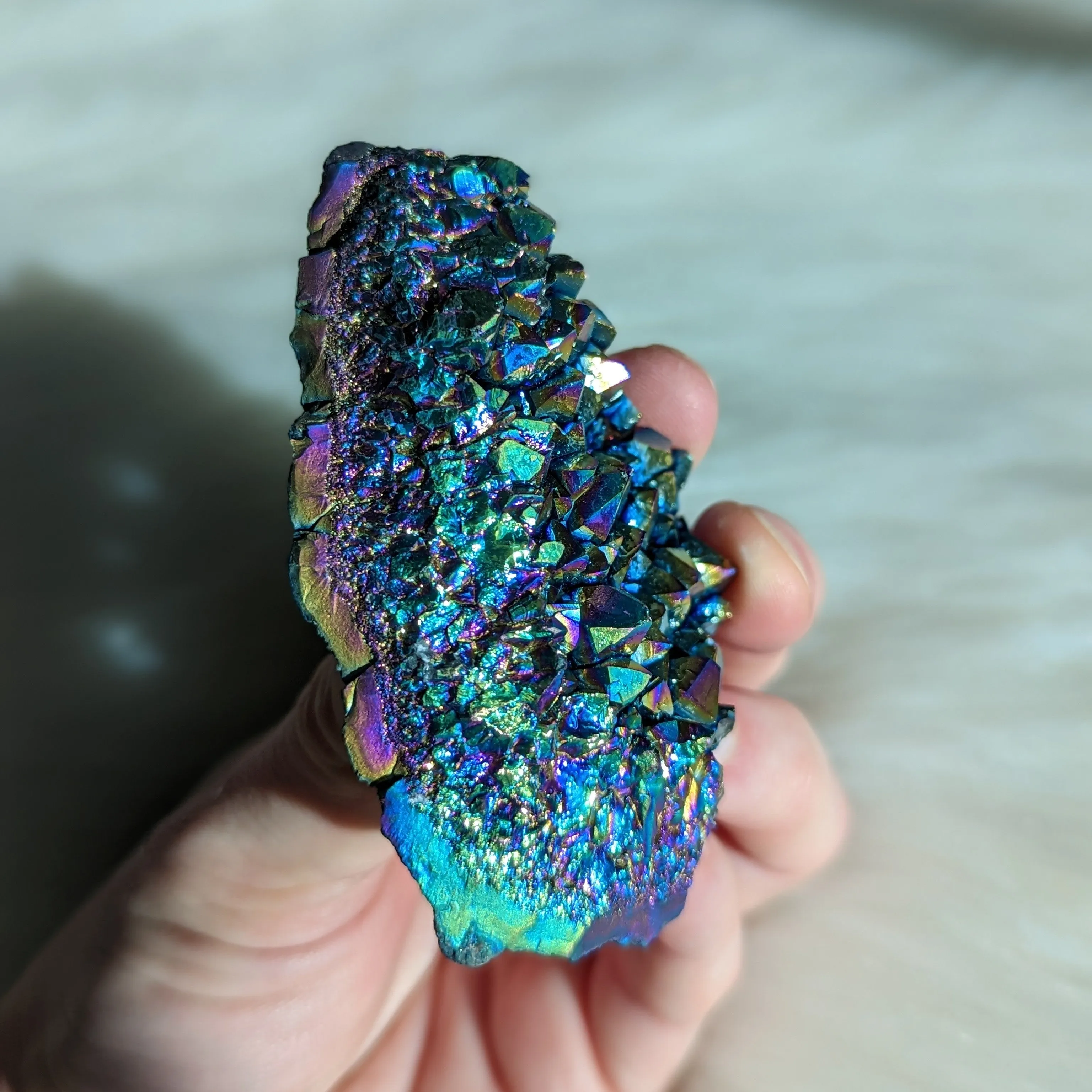 Titanium Rainbow Aura Amethyst Cluster #11~ Vibrant and Energetic