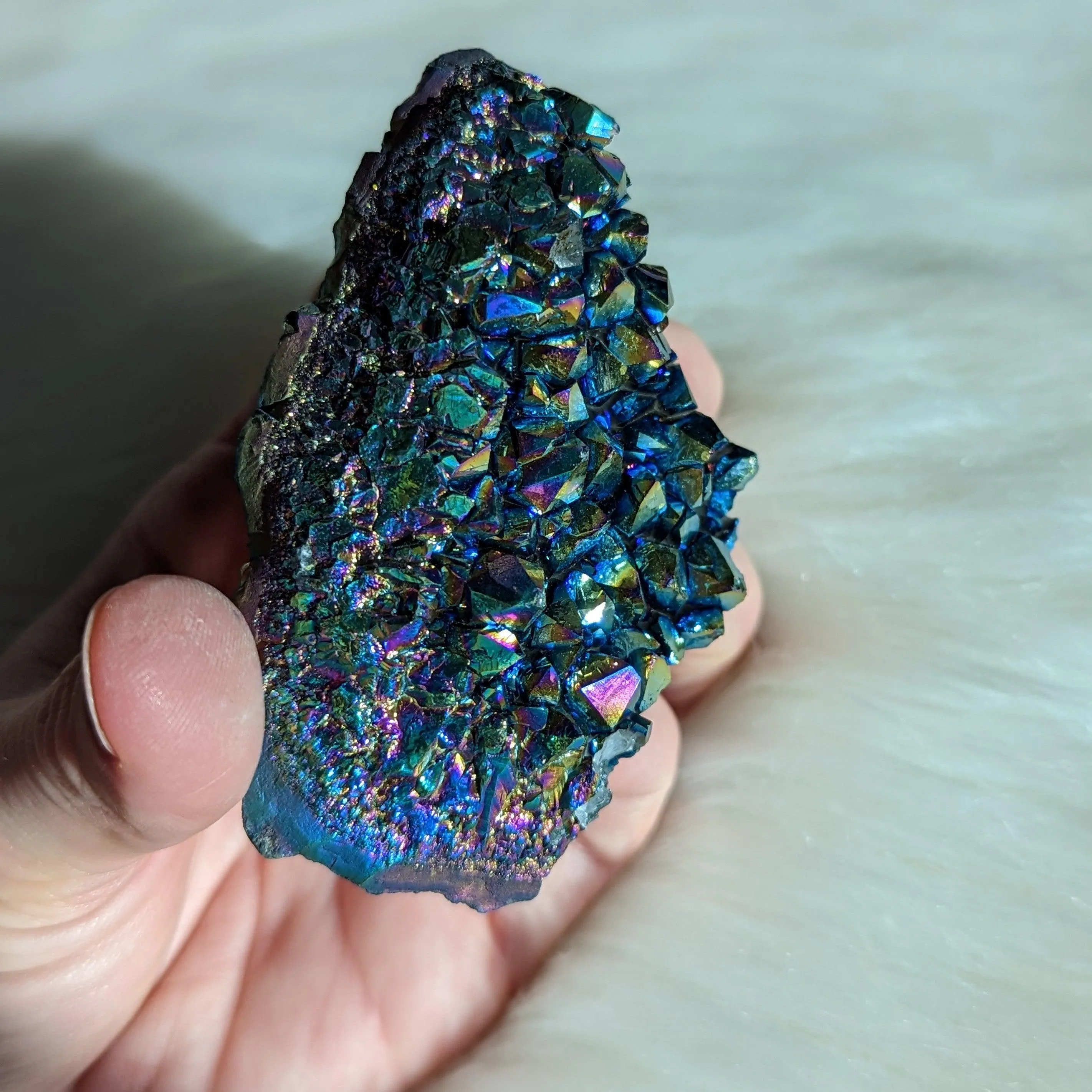 Titanium Rainbow Aura Amethyst Cluster #11~ Vibrant and Energetic