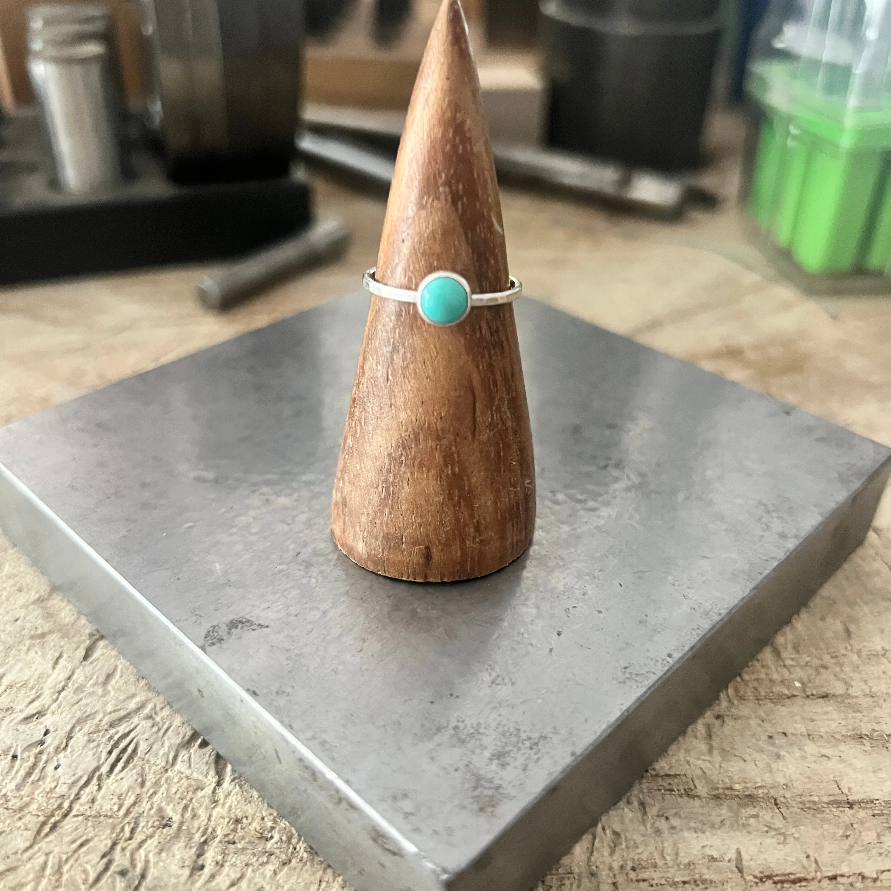 Turquoise Button ring