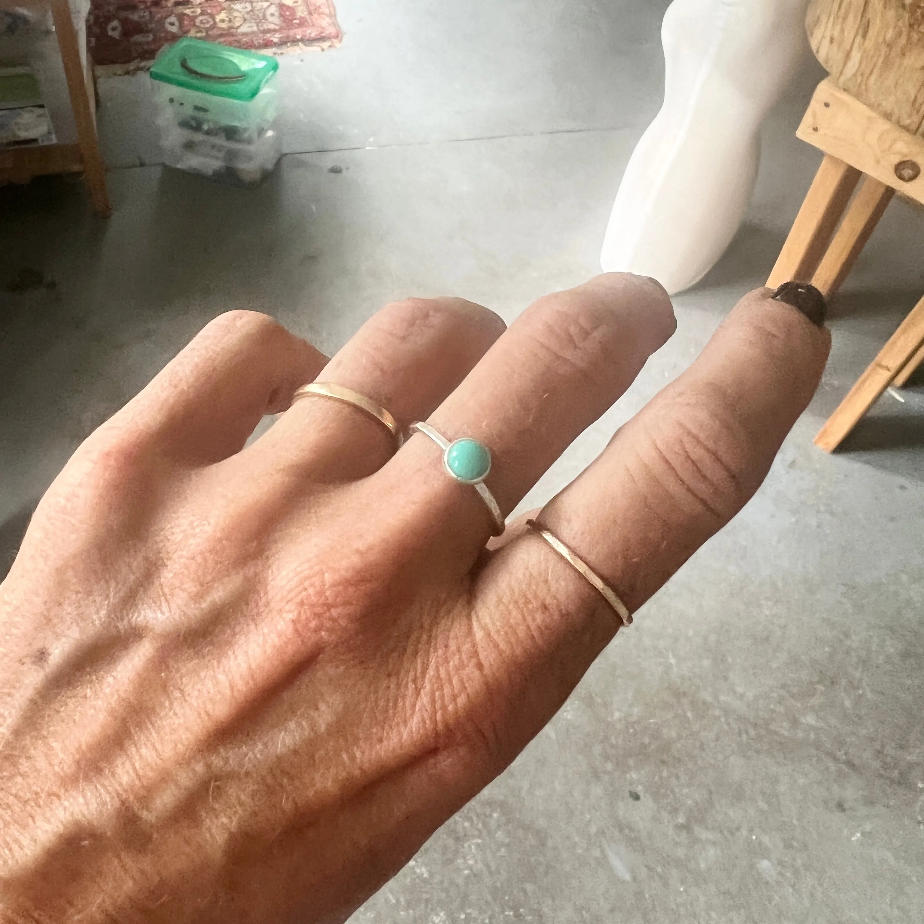 Turquoise Button ring