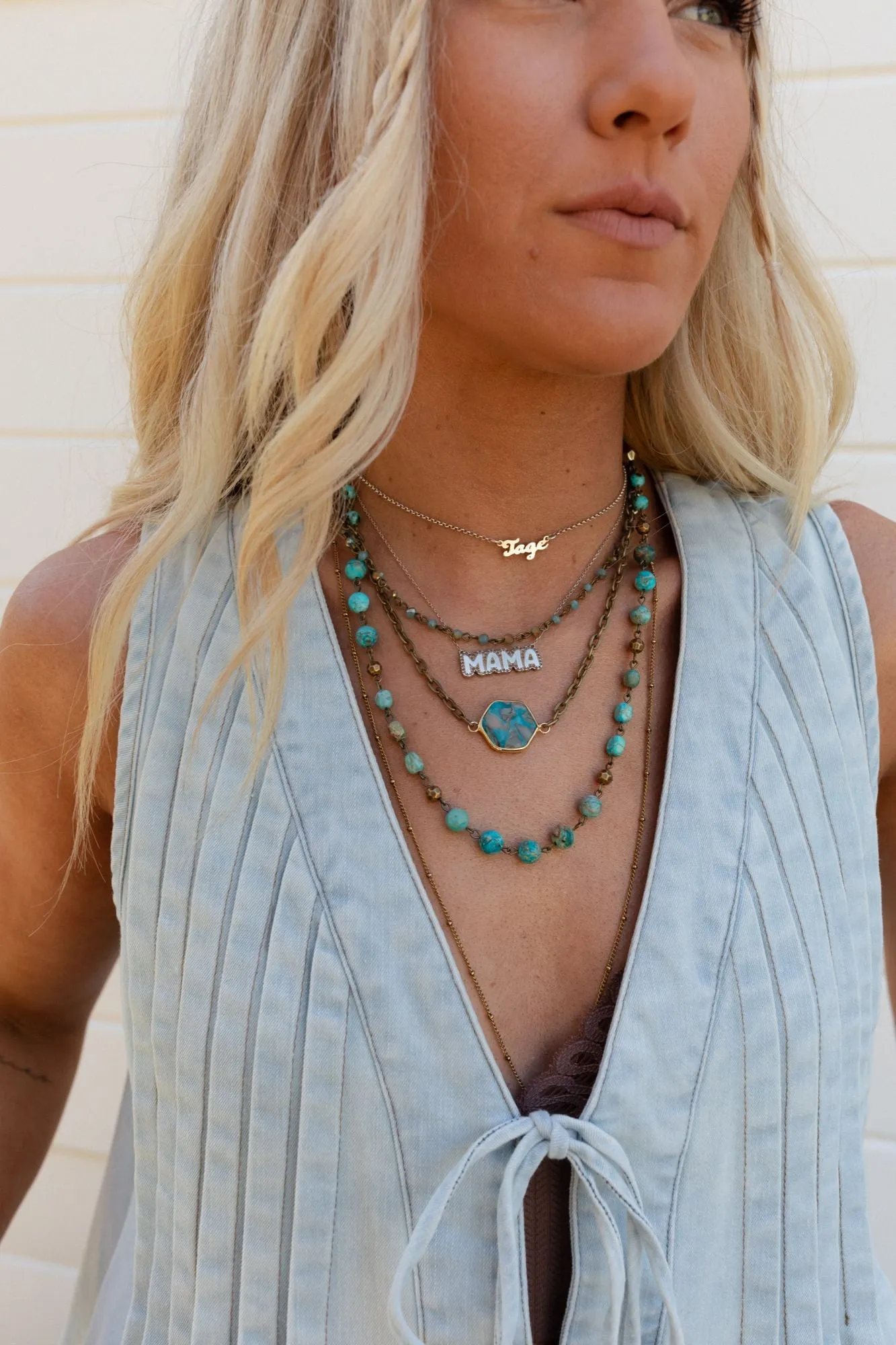 Turquoise Cascade Necklace - Turquoise