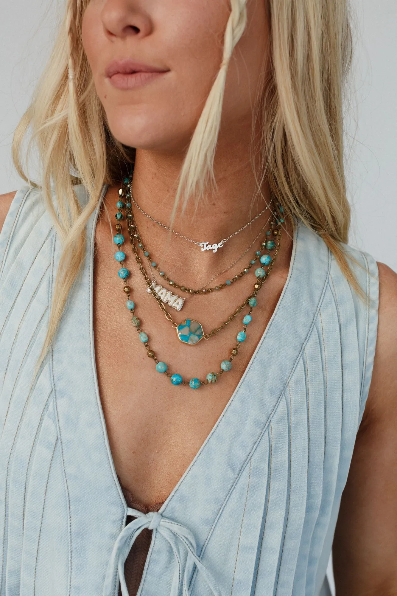 Turquoise Cascade Necklace - Turquoise