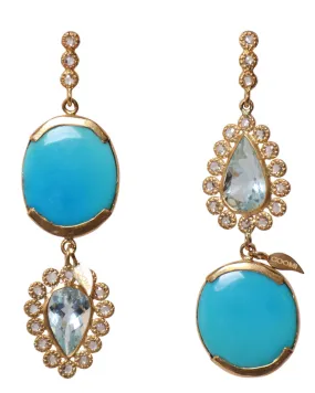 Turquoise Diamond Earrings