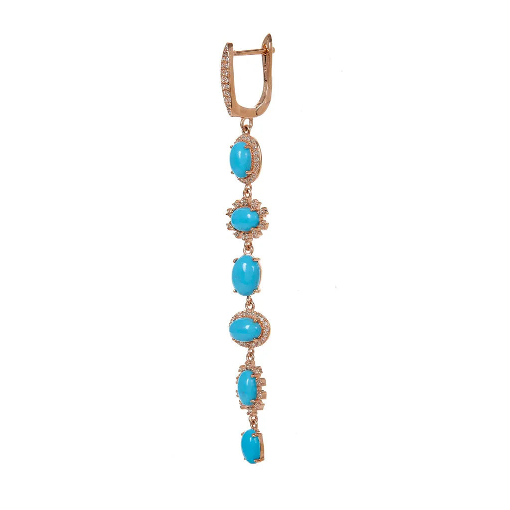 Turquoise Halo Drop Earring