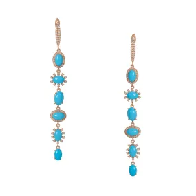 Turquoise Halo Drop Earring