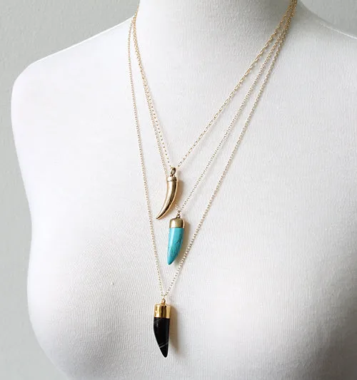 Turquoise Horn Necklace