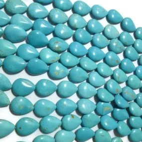 Turquoise Magnesite Flat Teardrop 10x14mm