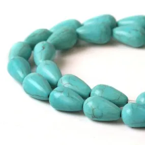 Turquoise Magnesite Round Teardrop 10x16mm