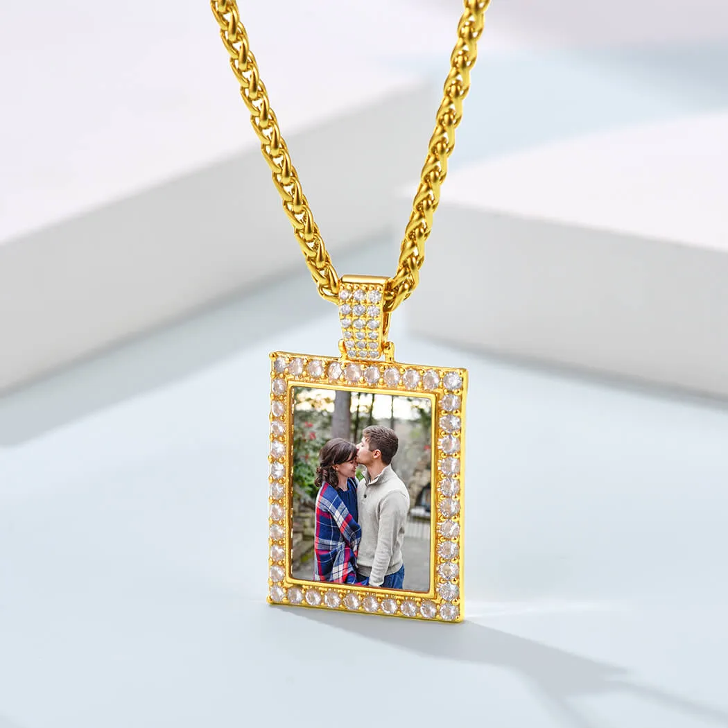 U7 Jewelry Custom Photo Necklace Men Women Personalized Jewelry Customized Photo Pendant