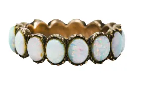 Victorian Opal 10 Karat Rose Gold Eternity Band Antique Ring