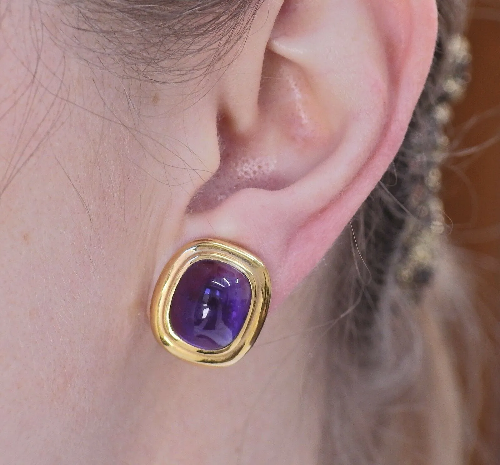 Vintage Tiffany & Co Amethyst Gold Earrings