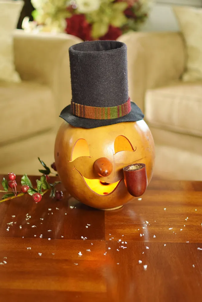 Warren Snowman Head Large Lit Gourd